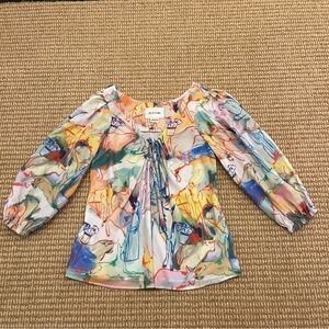 De Loreta Colorful Western Cutout Top XS